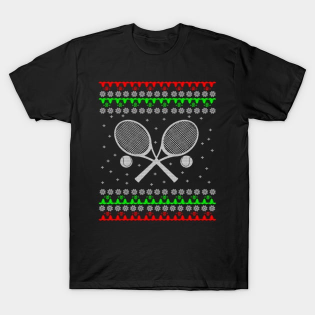 Tennis Ugly Christmas Sweater Gift T-Shirt by uglygiftideas